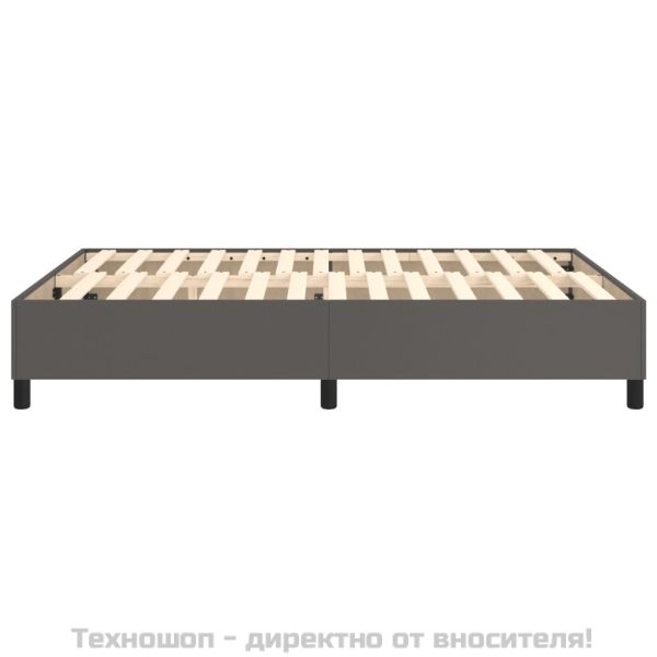 Рамка за легло с пружини сива 140x200 см изкуствена кожа