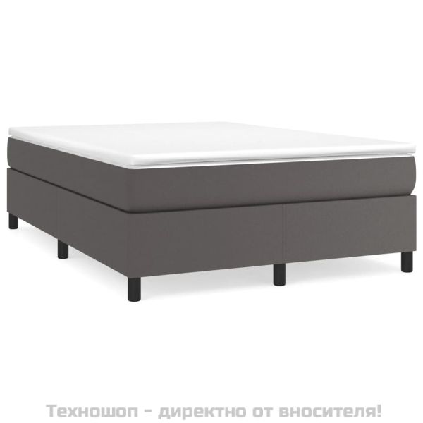 Рамка за легло с пружини сива 140x190 см изкуствена кожа