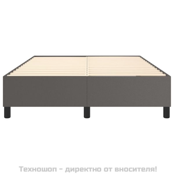 Рамка за легло с пружини сива 140x190 см изкуствена кожа