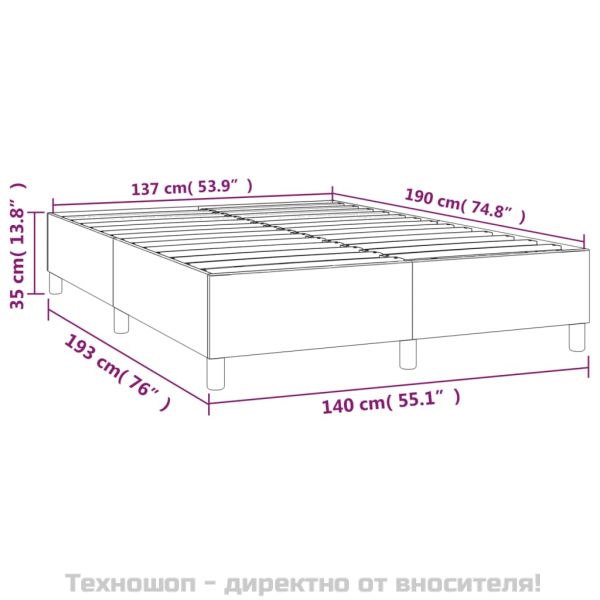 Рамка за легло с пружини сива 140x190 см изкуствена кожа