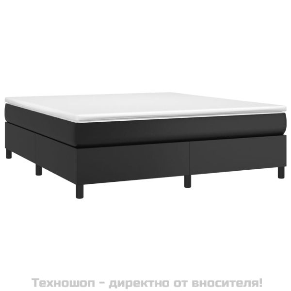 Боксспринг легло с матрак, черно, 180x200 см, изкуствена кожа