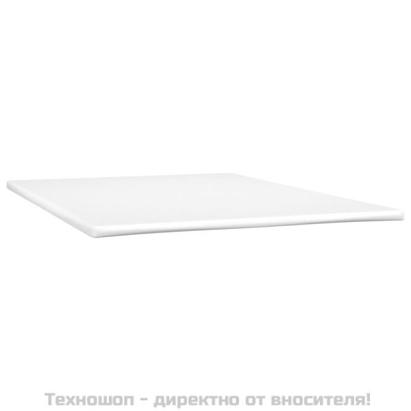 Боксспринг легло с матрак, бяло, 140x200 см, изкуствена кожа