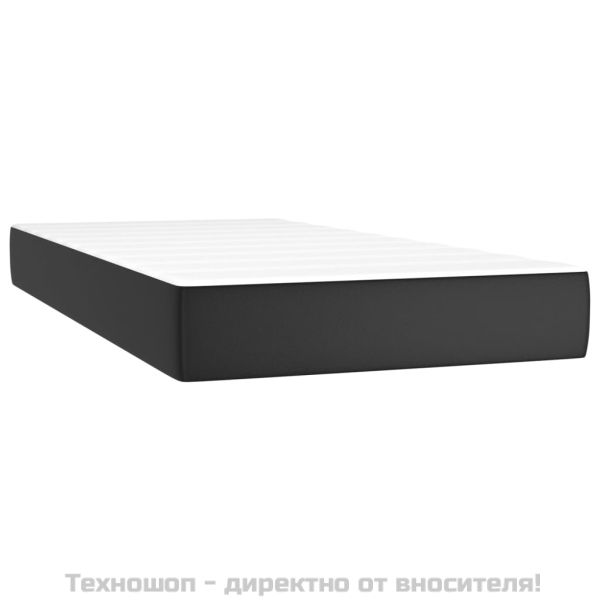Боксспринг легло с матрак, черно, 90x190 см изкуствена кожа