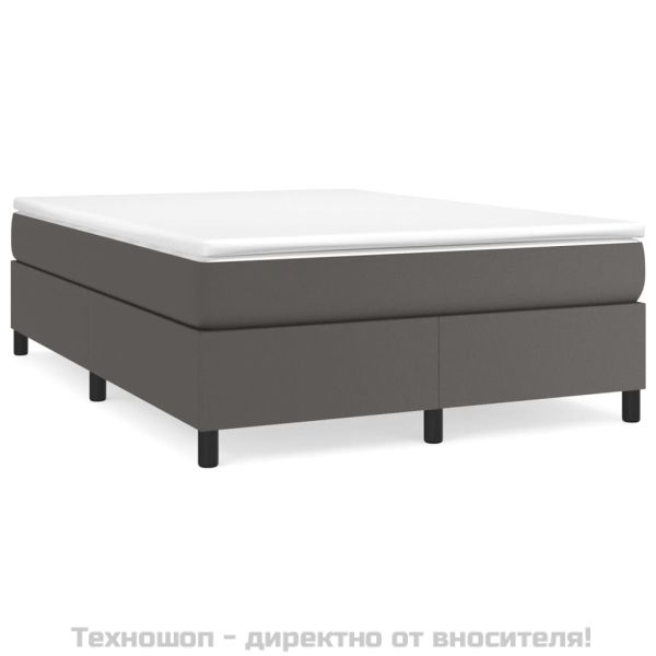 Боксспринг легло с матрак, сиво, 180x200 см, изкуствена кожа