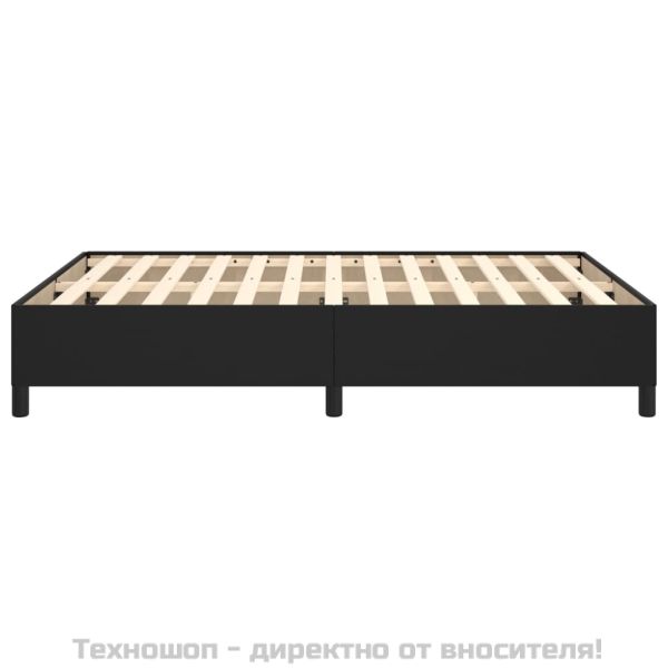 Рамка за легло, черна, 140x190 см изкуствена кожа