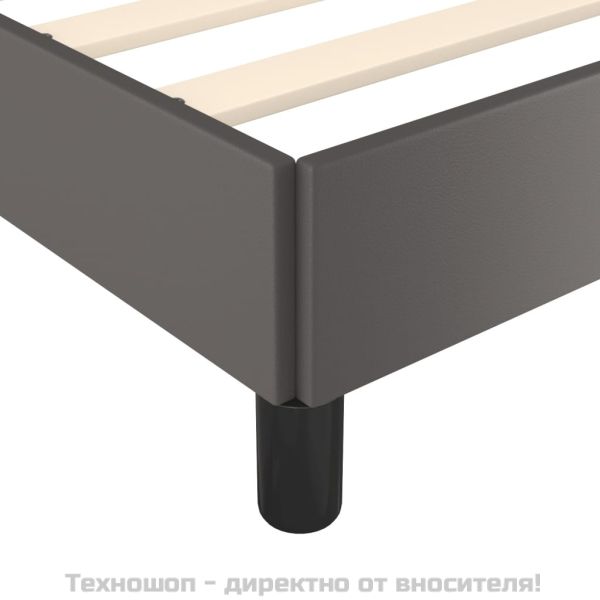 Pамка за легло сива 140x190 см изкуствена кожа