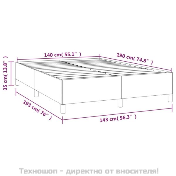 Pамка за легло сива 140x190 см изкуствена кожа