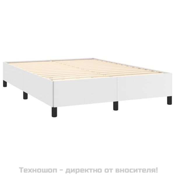 Рамка за легло бяла 140x200 см изкуствена кожа