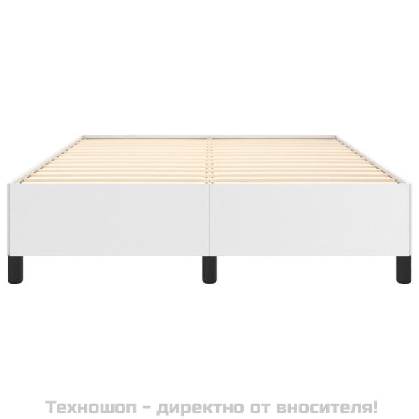 Рамка за легло бяла 140x200 см изкуствена кожа