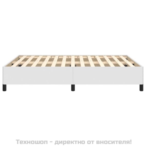 Рамка за легло бяла 140x200 см изкуствена кожа