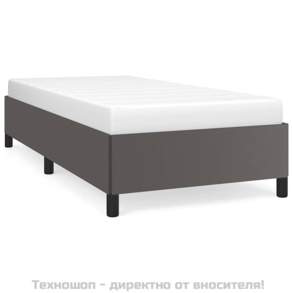 Рамка за легло сива 90x190 см изкуствена кожа