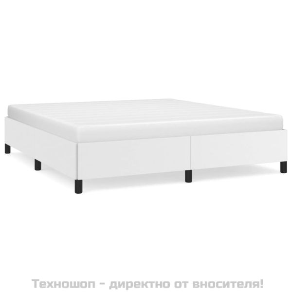 Pамка за легло бяла 180x200 см изкуствена кожа