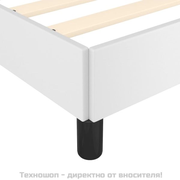 Pамка за легло бяла 180x200 см изкуствена кожа