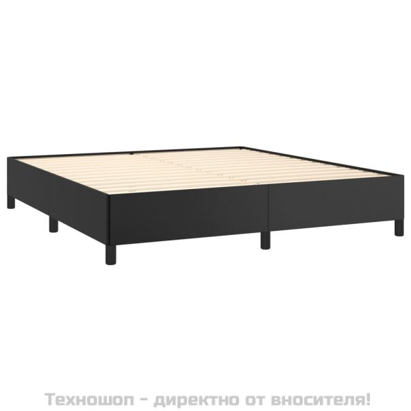 Рамка за легло черна 160x200 см изкуствена кожа
