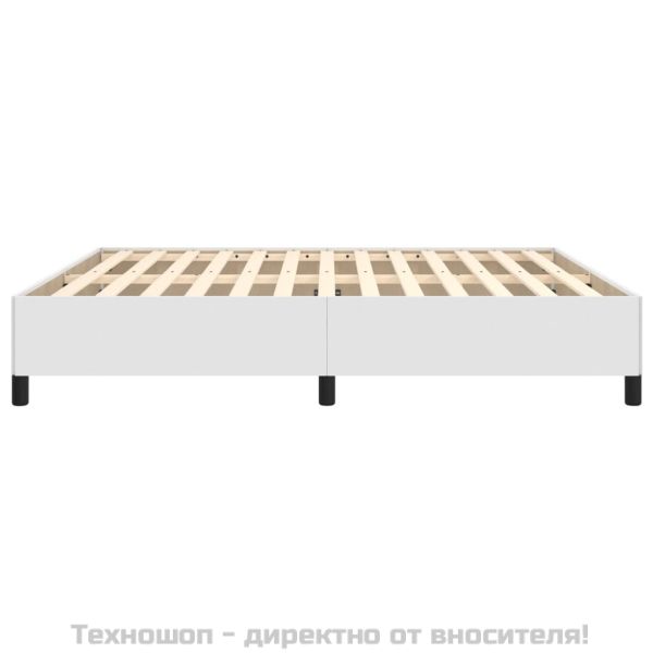Рамка за легло бяла 160x200 см изкуствена кожа