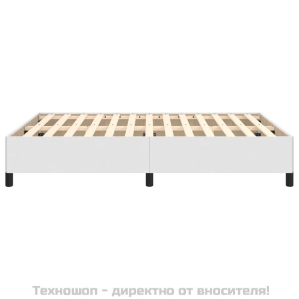 Рамка за легло, бяла,140x190 см изкуствена кожа