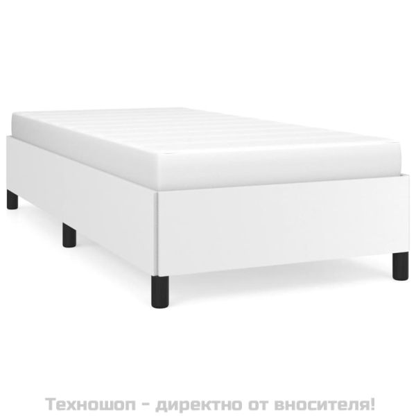 Боксспринг рамка за легло бяла 90x190 см изкуствена кожа