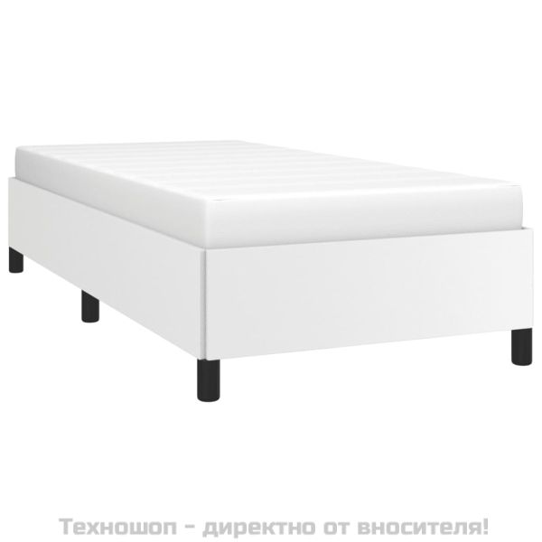 Боксспринг рамка за легло бяла 90x190 см изкуствена кожа