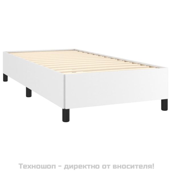 Боксспринг рамка за легло бяла 90x190 см изкуствена кожа
