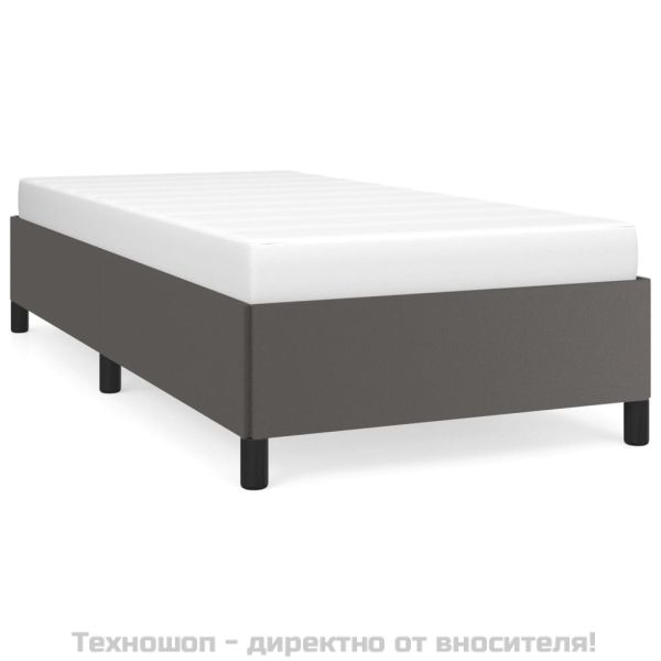 Рамка за легло Сив 100x200 см изкуствена кожа