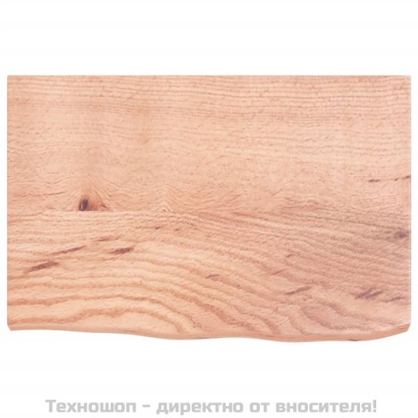 Стенен рафт светлокафяв 60x40x(2-4) см обработен масивен дъб