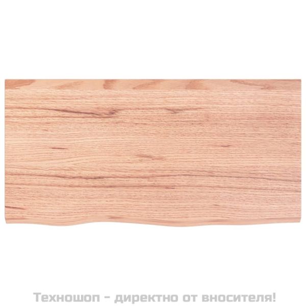 Стенен рафт светлокафяв 80x40x(2-6) см обработен масивен дъб