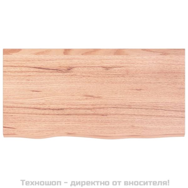 Стенен рафт светлокафяв 80x40x(2-4) см обработен масивен дъб