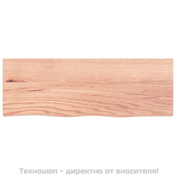 Стенен рафт светлокафяв 80x30x(2-4) см обработен масивен дъб