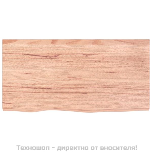 Стенен рафт светлокафяв 80x40x2 см обработен масивен дъб