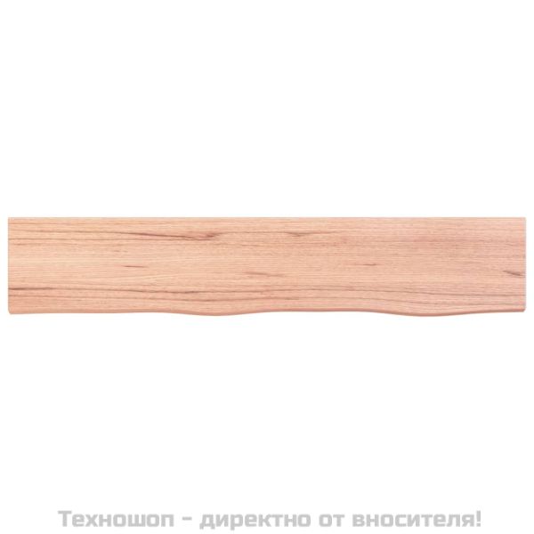 Стенен рафт светлокафяв 100x20x4 см обработен масивен дъб