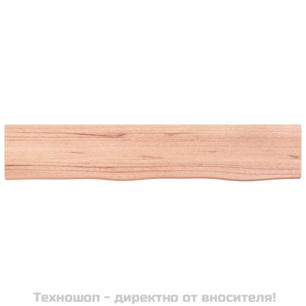 Стенен рафт светлокафяв 100x20x6 см обработен масивен дъб