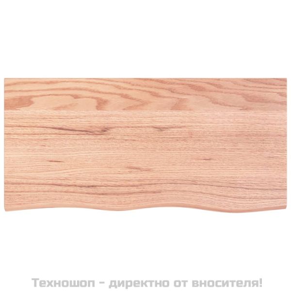 Стенен рафт светлокафяв 100x50x2 см обработен масивен дъб