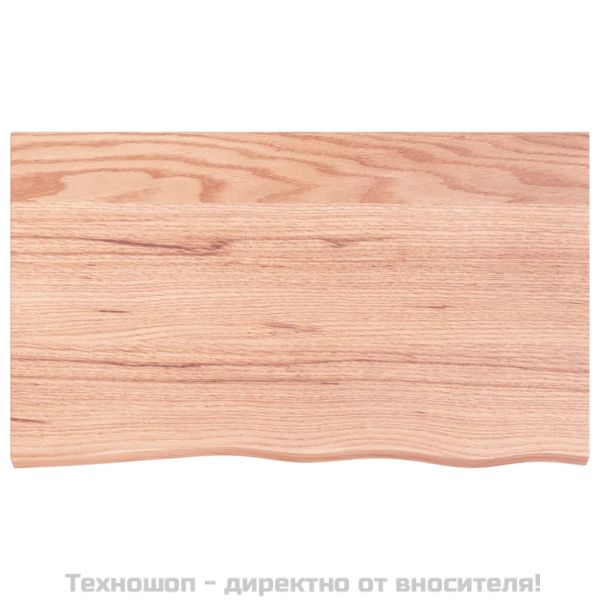 Стенен рафт светлокафяв 100x60x2 см обработен масивен дъб