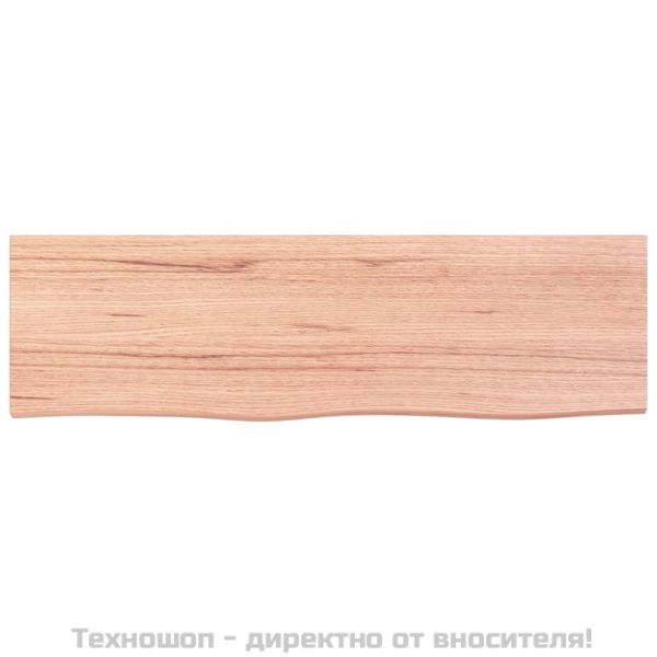 Стенен рафт светлокафяв 100x30x(2-4) см обработен масивен дъб