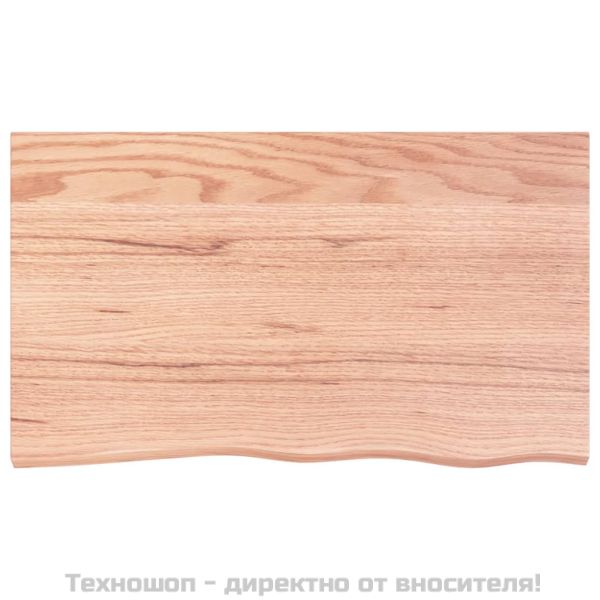 Стенен рафт светлокафяв 100x60x(2-6) см обработен масивен дъб