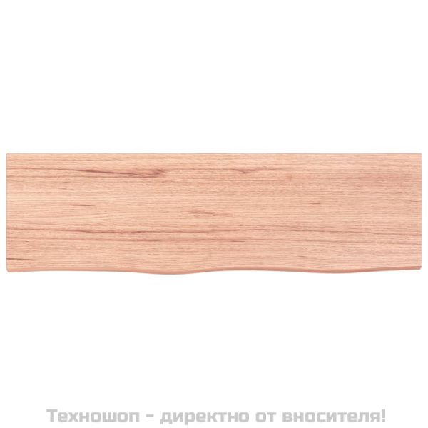 Стенен рафт светлокафяв 100x30x2 см обработен масивен дъб