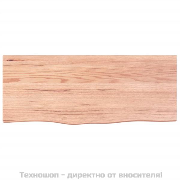 Стенен рафт светлокафяв 100x40x2 см обработен масивен дъб