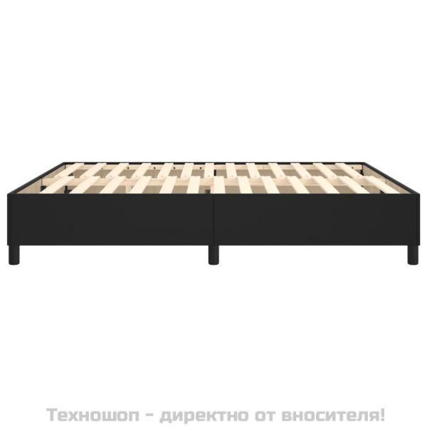 Рамка за легло с пружини черна 180x200 см изкуствена кожа