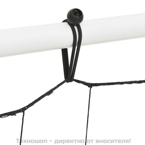 Рикошетна мрежа, бяло и черно, 184x61x123 см, стомана и PE