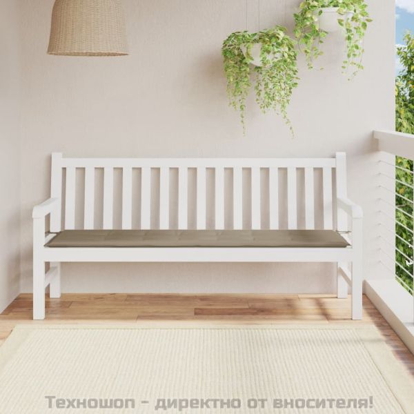 Възглавница за градинска пейка таупе 180x50x4 см оксфорд плат