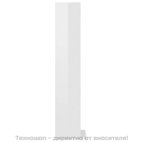 Етажерка за компактдискове, бяла, 21x20x88 см, инженерно дърво