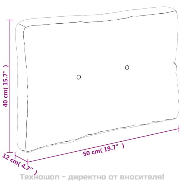 Палетна възглавница, розова, 50x40x12 см, текстил