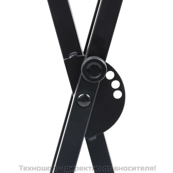 Комплект двойна стойка за кийборд и табуретка в черно