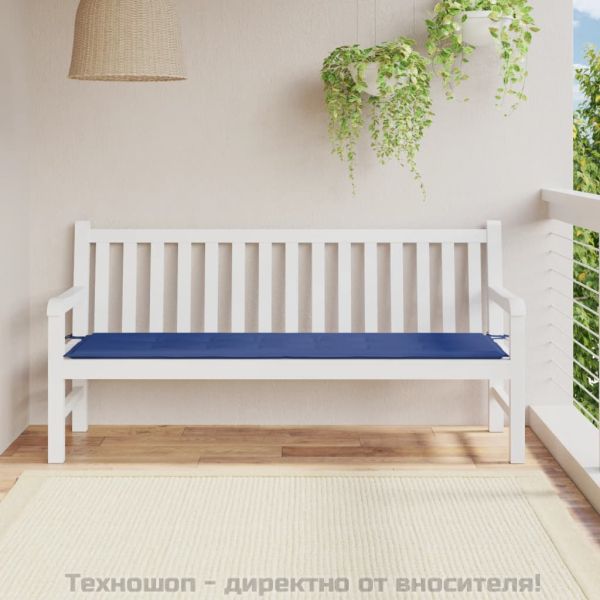 Възглавница за пейка кралско синьо 180x50x3 см Оксфорд плат