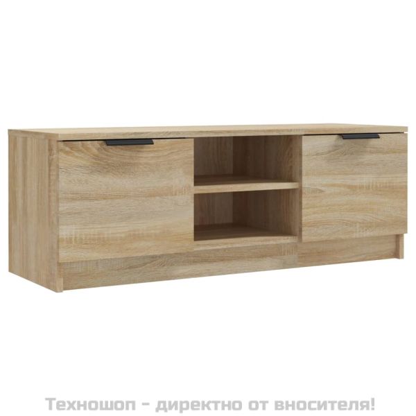 ТВ шкаф, бетонно сиво, 102x35x36,5 см, инженерно дърво