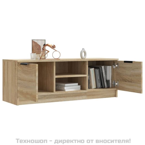 ТВ шкаф, бетонно сиво, 102x35x36,5 см, инженерно дърво