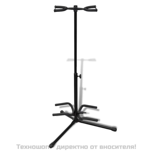 Регулируема стойка за две китари, сгъваема