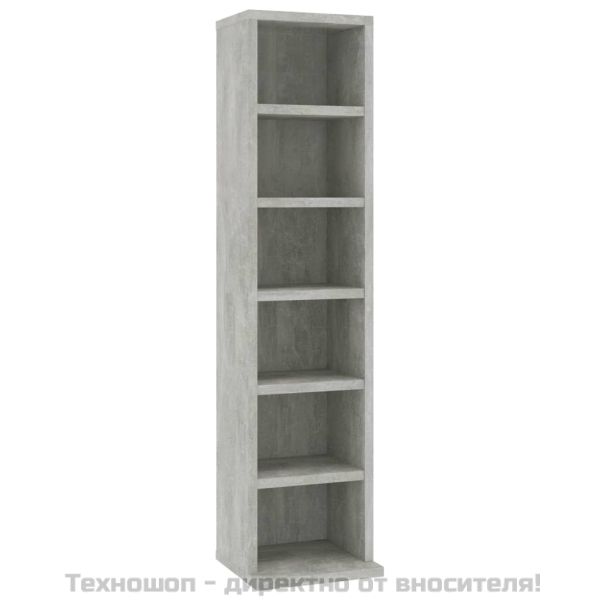 Етажерка за дискове, бетонно сива, 21x20x88 см, инженерно дърво