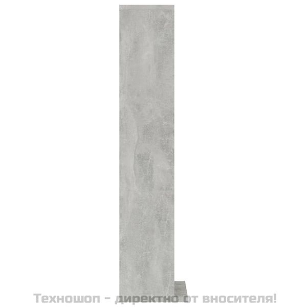 Етажерка за дискове, бетонно сива, 21x20x88 см, инженерно дърво
