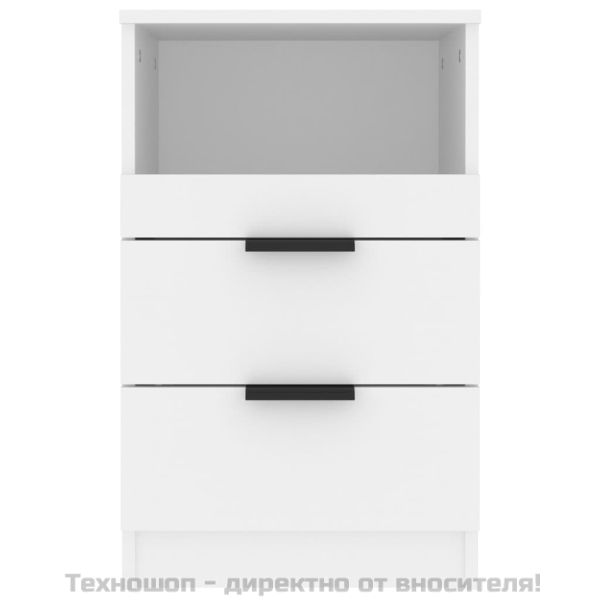 Нощни шкафчета, 2 бр, бели, инженерно дърво